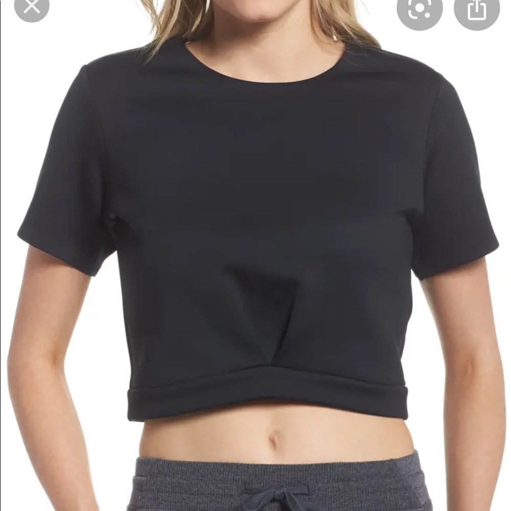 Zella Black Any Day Cropped Tee